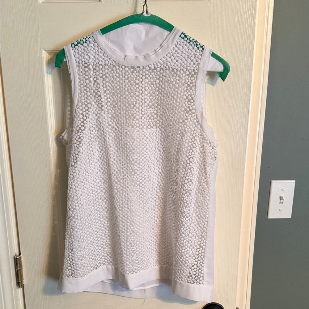 Banana Republic White Sleeveless Blouse